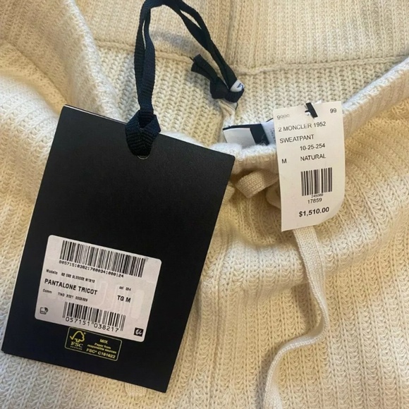 Moncler Knit Sweatpants - Cream | Size:M - Picture 5 of 6